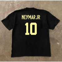 Áo phông cổ tròn tay dài unisex thiết kế phối chữ NEYMAR JR 10