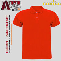 Áo phông cổ trụ Goking, form unisex cho nam nữ, công ty, đội nhóm, đồng phục cao cấp. Áo thun polo cá sấu hàng hiệu vnxk - Cam - M