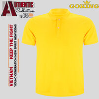 Áo phông cổ trụ Goking, form unisex cho nam nữ, công ty, đội nhóm, đồng phục cao cấp. Áo thun polo cá sấu hàng hiệu vnxk - vàng - M