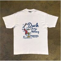 Áo Phông Cộc Tay Nam Nữ Phối Hình Vịt Chơi Bóng Chày Cá Tính, Chất Liệu Cotton Khô Mềm Mịn Thấm Hút Mồ Hôi Tốt