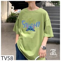 Áo Phông Cộc Tay Nữ Unisex Giấu Quần 2S Clothing Áo Thun Nam Form Rộng Tay Lỡ Streetwear Basic Cotton In Hình Stich TV58