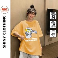 Áo Phông Cotton Shiny Clothing Áo thun Unisex Oversize Tay Lỡ Gía Rẻ In Tượng Minion TA17