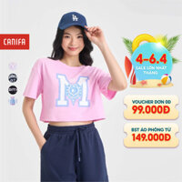 Áo phông croptop nữ CANIFA áo thun cotton có hình in CANIFA 6TS24S020