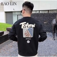 Áo phông dài tay cổ tròn dễ phối in chữ đường phố cổ điển phong cách Hồng Kông Áo Hoodie không mũ rộng rãi thường ngày thiết kế thương hiệu thời trang Instagram xuân thu cho bé trai