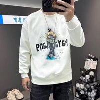Áo phông dài tay cổ tròn dễ phối in chữ đường phố cổ điển phong cách Hồng Kông Áo Hoodie không mũ rộng rãi thường ngày thiết kế thương hiệu thời trang Instagram xuân thu cho bé trai