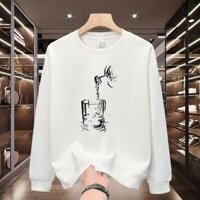 Áo phông dài tay thiết kế in họa tiết thời trang Instagram thương hiệu sành điệu mẫu mới Áo Hoodie không mũ cổ tròn dễ phối thường ngày rộng rãi phong cách Hồng Kông mùa xuân thu cho nam
