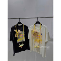 Áo phông demazon gấu lays kèm dây đeo điện thoại