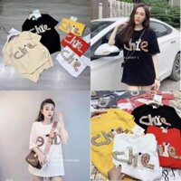 ÁO PHÔNG ĐÍNH ĐÁ CHỮ CHIE