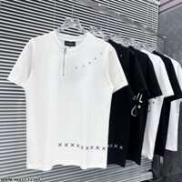 Áo Phông Đính Đá Vuông Khóa Kéo Cổ Chất Liệu Cotton Hot Trend - Áo Thun Nam Nữ Fom Rộng Dáng Đẹp Thời Trang Nam Nữ