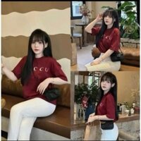 Áo Phông Đỏ Họa Tiết GC, Áo Thun GC Basic Form Rộng Siêu Hot Năm 2025 (AT02)