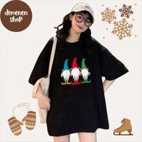 Áo Phông Form Rộng Giáng Sinh Chú Lùn Dễ Thương Đón Giáng Sinh DEMENEN Giá Sỉ XMA202111099