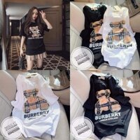 Áo phông gấu BBR form rộng - Áo phông nữ unisex cổ tròn tay lỡ