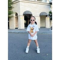 Áo phông gấu nikolas trẻ em , áo thun tay lỡ cổ tròn cho bé chất liệu cotton ,mono.kids