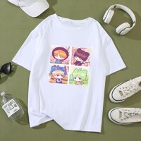 Áo phông hình chibi BTS áo thun trắng ngắn tay nam và nữ - L