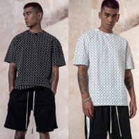 Áo Phông In Kín Chữ chất da cá in sơn dày, áo thun nam nữ