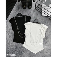 Áo phông lệch tà kèm dây chuyền hàng Quảng Châu