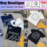 Áo Phông Lv cổ tròn Đính Đá chất liệu cotton thoáng mát cao cấp hình in sắc nét bản mới nhất new 2025