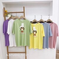 Áo phông mèo cô gái xinh Studio