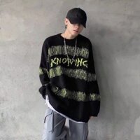 áo phông nam Áo Len Cặp Đôi Dài Tay Hiphop Thêu Hoa Dày Thu Đông Cho Nam