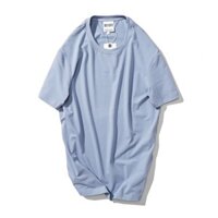 Áo phông nam, áo thun nam cổ tròn trơn DEFOXX vải cotton 4 chiều màu xanh dương 20905 foxxmen