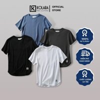 Áo phông nam basic - Áo thun cổ tròn AT02 KOLABA chất liệu Cotton sợi kết tổ ong cao cấp thoáng mát