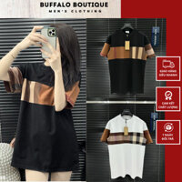 Áo Phông Nam Bê Bê Rờ Phối Kẻ Ngang Siêu Ngầu - Áo Thun Nam Nữ Bê Bê Rờ Phối Kẻ Nâu Siêu Đẹp