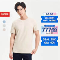 Áo phông nam CANIFA áo thun basic cộc tay chất liệu cotton pha 8TS24A004