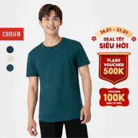 Áo phông nam CANIFA áo thun cộc tay cổ tròn chất cotton 8TS23W013