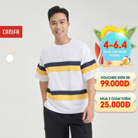 Áo phông nam CANIFA thun cotton USA phối khoang màu 8TS24S009