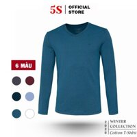 Áo Phông Nam Dài Tay Cổ Tim 5S (6 màu), Vải Mềm Mịn, Co Giãn Thoải Mái, Phom Ôm Trẻ Trung (DT-02) new ྇