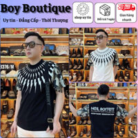 Áo Phông Nam Neil Barrett In Tia Sét Nhũ Kim Tuyến Cao Cấp Phối tay áo rằn ri , Áo Phông Nam Unisex Siêu Cấp Hot Trend H