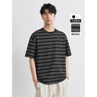 Áo Phông Nam Ngắn Tay Kẻ Sọc nặng 230g Áo phông nam mẫu mỏng rộng rãi sành điệu 2025