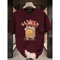 Áo phông nam nữ chất lượng cao 100% cotton ngắn tay túi giấy rộng rãi dễ phối cổ tròn họa tiết mèo phát tài vui nhộn thanh thiếu niên