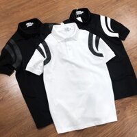 Áo phông năm nữ có cổ, áo polo TEDDY vai phối da PU