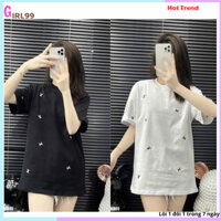 Áo phông nam nữ form rộng, áo thun kiểu dáng basic hoạ tiết logo trẻ trung năng động 14498