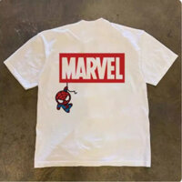 Áo Phông Nam Nữ Phối Chữ MARVEL Siêu Nhân Phong Cách Trẻ Trung Cá Tính, Chất Vải Cotton Khô Thoáng Mát Thấm Hút Mồ Hôi