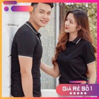 Áo Phông Nam Nữ Polo Có Cổ Siêu Đẹp - Áo Polo Nam Nữ Unisex Aristino - Phối viên đẹp, vải mềm, co giãn, mặc siêu mát