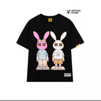 Áo phông nam nữ tay lỡ badrabbit thỏ cặp cute - freesize