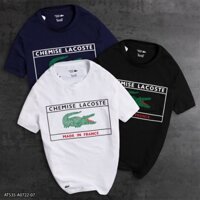 ÁO PHÔNG NAM TAY NGẮN IN HÌNH CON CÁ SẤU CHEMISE LA.COS.TE MADE IN FRANCE AT535 3 MÀU THỜI TRANG