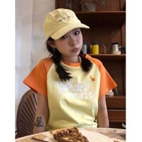 Áo Phông Ngắn Tay Cổ Điển Kiểu Mỹ Cotton 100%  Dáng Ngắn Sang Trọng Tôn Dáng Cho Nữ