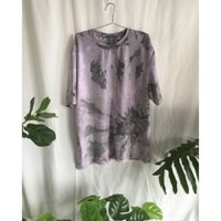 Áo phông nhuộm tiedye màu đen và tím pastel , nhuộm handmade, kiểu dáng Unisex size XL, freesize