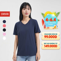 Áo phông nữ CANIFA thun basic cộc tay chất liệu cotton pha 6TS24A004