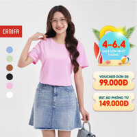 Áo phông nữ CANIFA thun basic cộc tay chất liệu cotton 6TS24A001