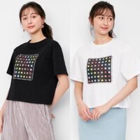 Áo phông nữ cộc tay dáng xuông kẹo bi Marble Chocolate thời trang của GU - Nhật