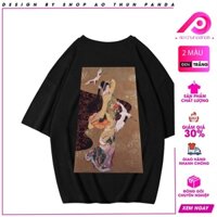 Áo phông nữ Dance of Cranes Japanese Retro Art T-Shirt PANDA MANGA JAP202111061