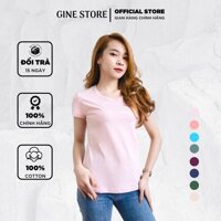 Áo phông nữ dáng đẹp GINE nhiều màu, form vừa ôm - 100% Cotton Organic mềm mại, thấm hút mồ hôi - Bộ màu số 3