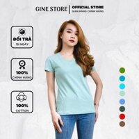 Áo phông nữ dáng đẹp GINE nhiều màu, form vừa ôm - 100% Cotton Organic mềm mại, thấm hút mồ hôi - Bộ màu số 2