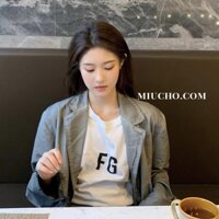 Áo phông nữ form rộng tay lỡ unisex đẹp, áo thun nữ form rộng tay lỡ unisex cotton hàn quốc AT044 Miucho basic tee *