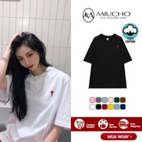 Áo phông nữ form rộng tay lỡ unisex đẹp, áo thun nữ form rộng tay lỡ unisex cotton hàn quốc AT101 Miucho in hình Đẹp