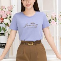 Áo phông nữ form vừa in các tháng - Áo thun chất Cotton VT013